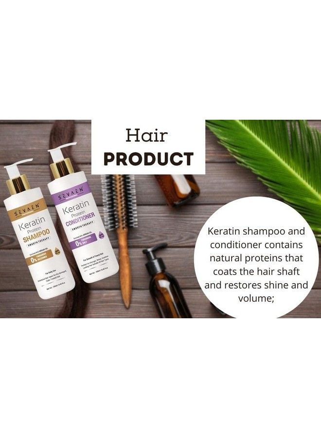 Keratin Shampoo And Conditioner Combo Packs Best For Damaged Dry Curly Or Frizzy Hair Thickening For Fine/Thin Hair Keratin Treated Hair Mild Shampoo