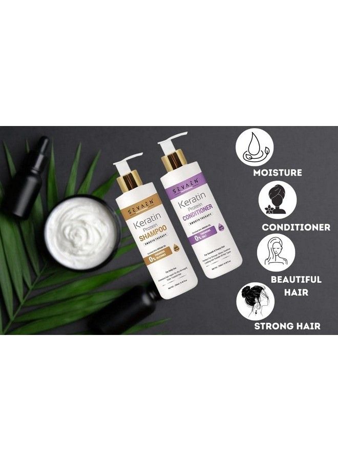 Keratin Shampoo And Conditioner Combo Packs Best For Damaged Dry Curly Or Frizzy Hair Thickening For Fine/Thin Hair Keratin Treated Hair Mild Shampoo