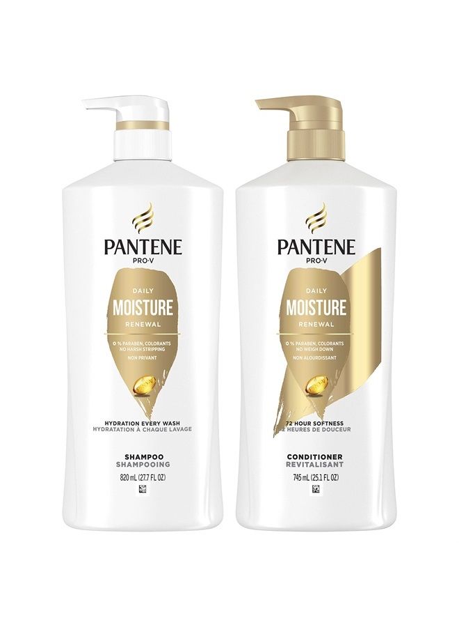 Shampoo, Conditioner and Hair Treatment Set, Daily Moisture Renewal for Dry Hair, Safe for Color-Treated Hair