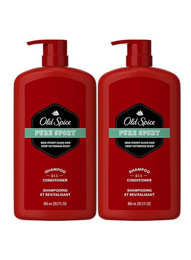 Pure Sport 2In1 Shampoo And Conditioner For Men Twin Pack Lemon 58.4 Fl Oz