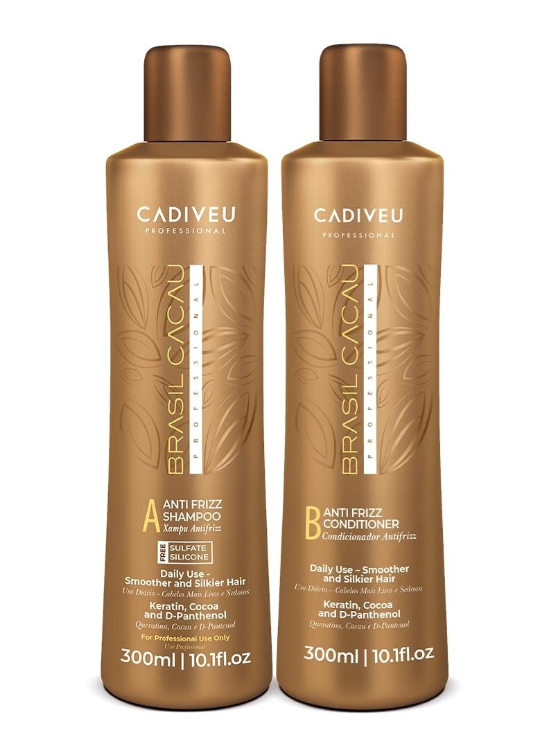 CADIVEU Brasil Cacau Anti Frizz Shampoo and conditioner 300ml Pack of 2