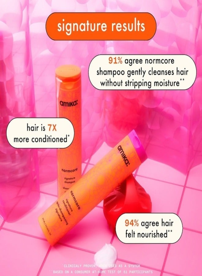 AMIKA Normcore Signature Shampoo 275ml – Daily Clarifying & Moisturizing Shampoo for All Hair Types, Gently Cleanses, Hydrates & Restores Balance for Soft, Healthy, Shiny Hair with Signature Subtle Fragrance