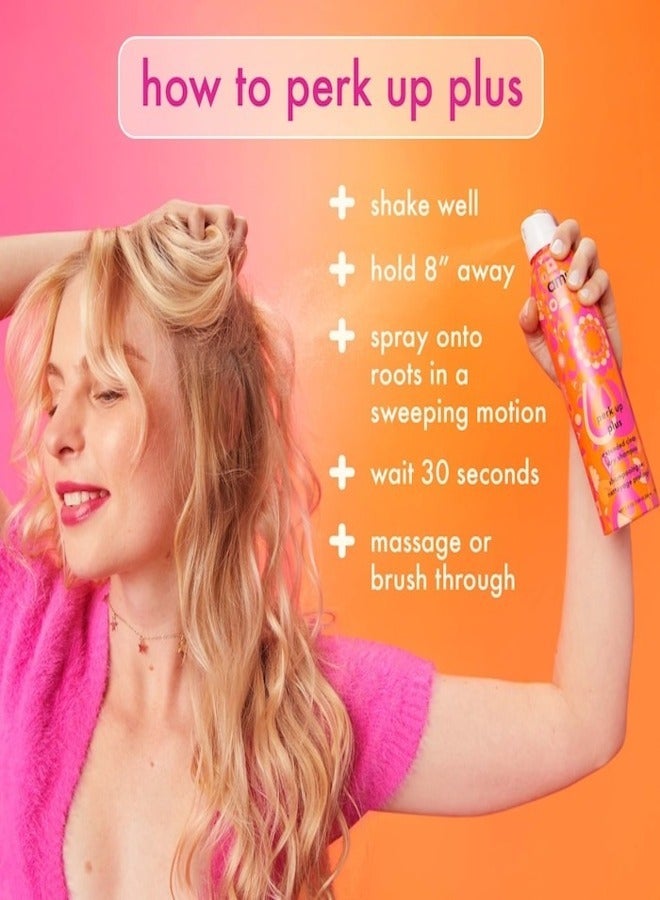 Amika Perk Up Plus Extended Clean Dry Shampoo – Talc-Free, Oil-Absorbing Formula with Ultra-Fine Rice Starch and Sea Buckthorn for Long-Lasting Freshness, Volume, and Scalp Care – 200 ml / 6.7 oz, Vegan & Cruelty-Free