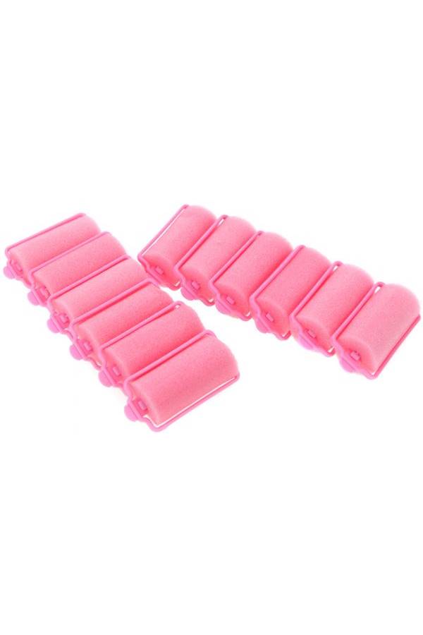 12-Piece Hair Styling Roller Set Pink 5.5cm