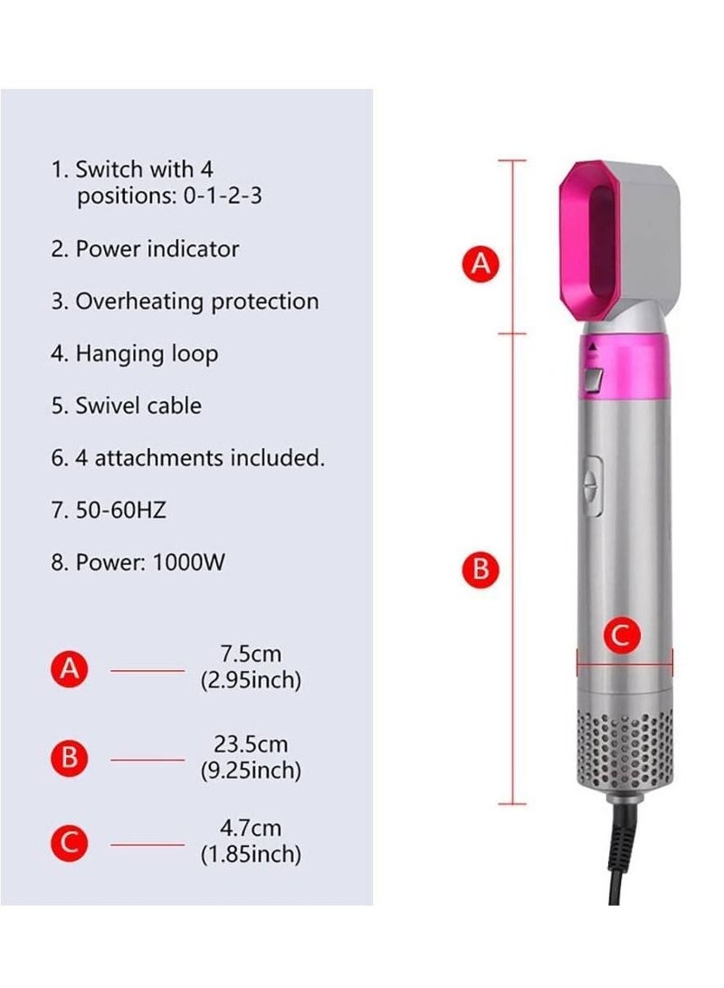 5 in 1 Hair Dryer Hot Air Brush Styler Negative ​Ion Hair Straightener Volumizer Hair Curler Hot  Comb Brush