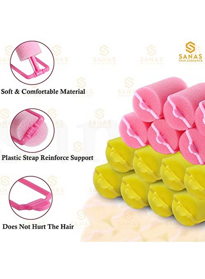 Foam Roller Heatless Hair Curler 16 Pcs Curls Roller Tools Wave Formers Hair Curls Overnight Curls Hair Styler Tool Set Hair Waver Hair Curlers Without Heat Curl Sponge Foam Roller For Hair 16Pc