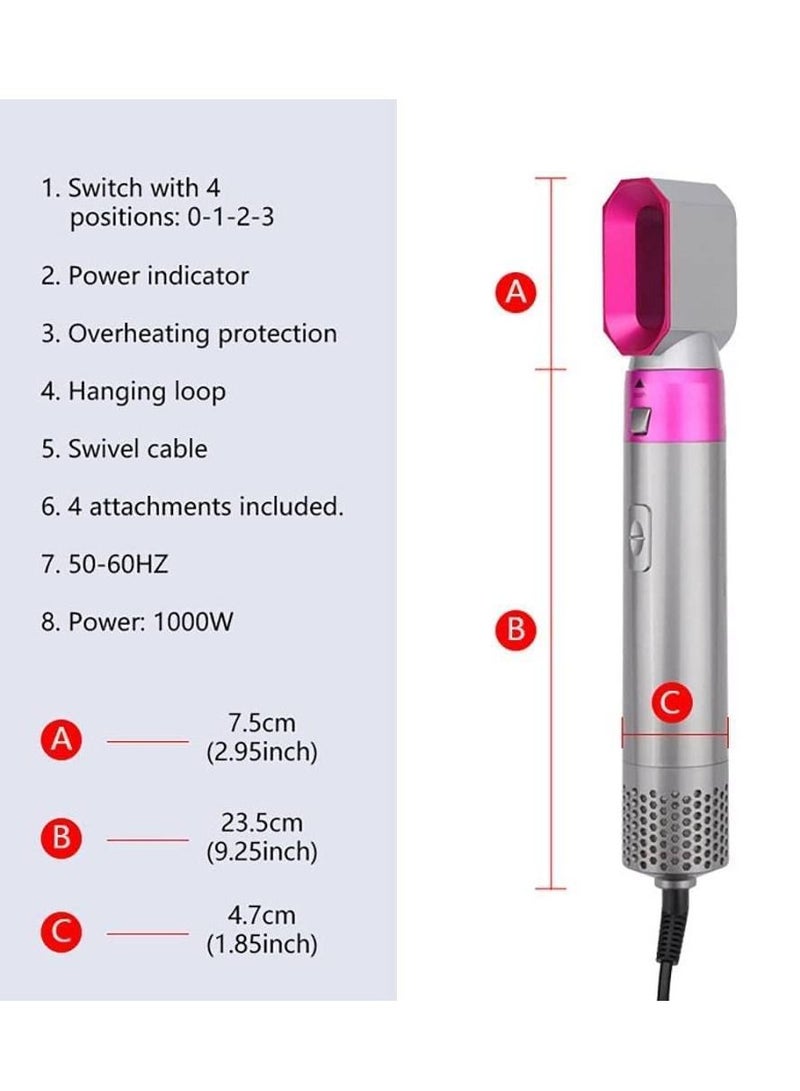 5 in 1 Hair Dryer Hot Air Brush Styler Negative ​Ion Hair Straightener Volumizer Hair Curler Hot Comb Brush