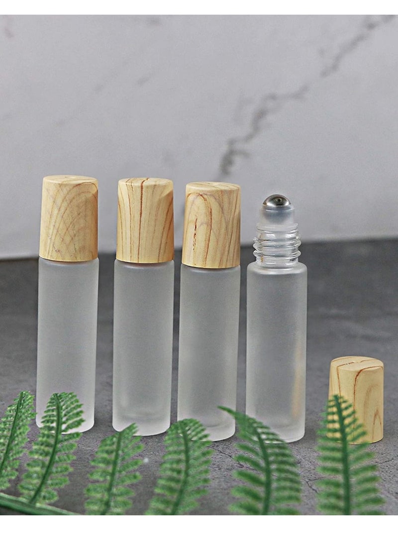 Essential Oil Roller Bottles, 10ml Roll on bottle with Stainless Steel Balls, 12 Pack Portable Refillable Clear Perfume Sample Bottles