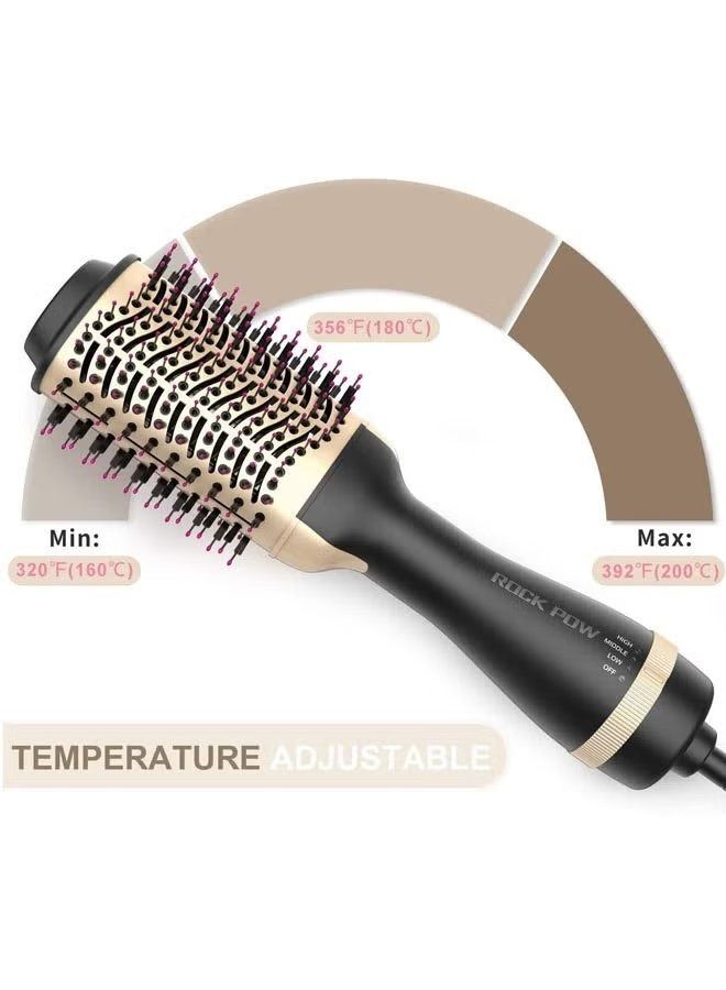 3-In-1 Multifunctional Hot Air Brush Styler Black/Golden