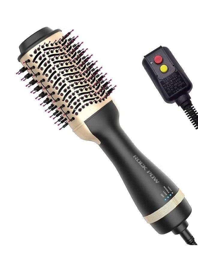 3-In-1 Multifunctional Hot Air Brush Styler Black/Golden