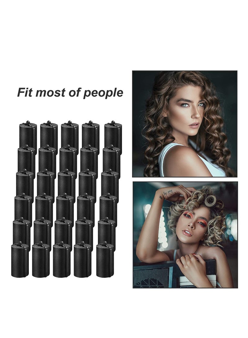 18 Pieces Satin Rollers for Black Hair Sponge Hair Rollers Black Satin Foam Rollers Silk Covered Soft Rollers for Hairdressing Styling (1.42 Inch)