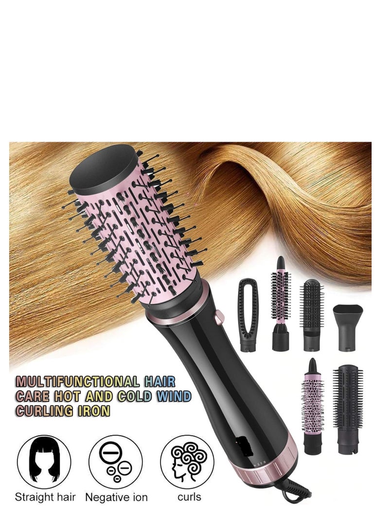 7-in-1 Hair Dryer Brush with 6 Interchangeable Barrels