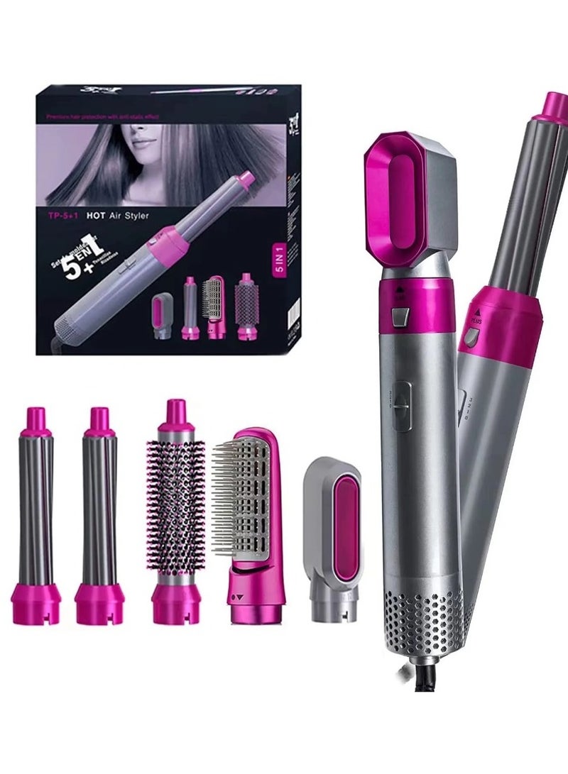 5 in 1 Hair Dryer Styler multi-function Professional Styling Tool hair dryer (Grey/Pink)
