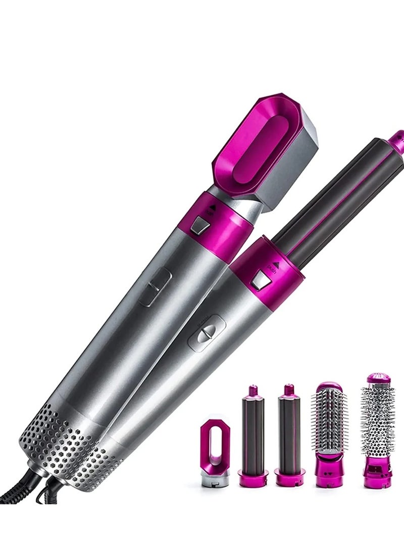 5 in 1 Hair Dryer Styler multi-function Professional Styling Tool hair dryer (Grey/Pink)
