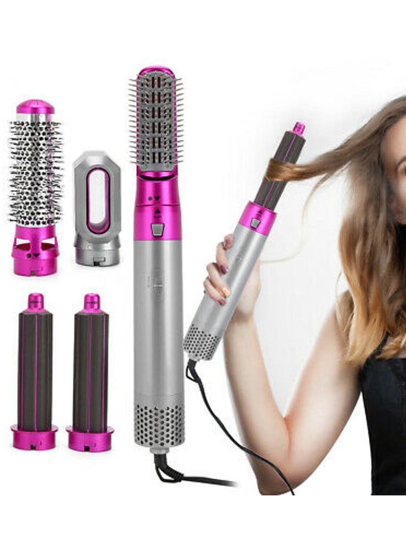 5 in 1 Hair Dryer Styler multi-function Professional Styling Tool hair dryer (Grey/Pink)