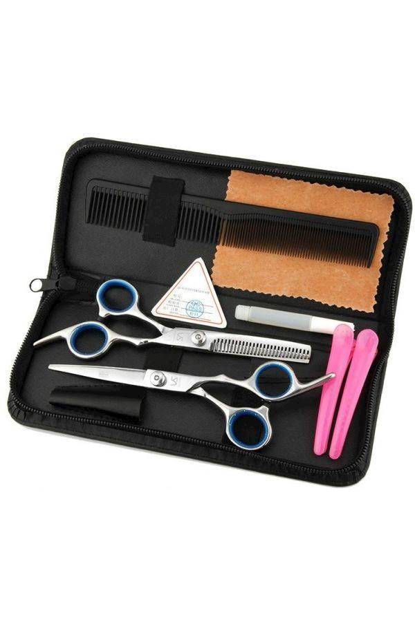 Hair Cutting Scissors Set Silver/Black/Pink