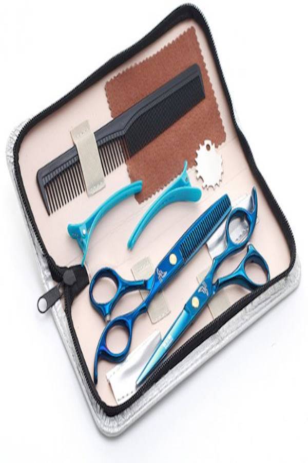 Professional Hair Cutting Salon Kit White/Black/Blue 6inch