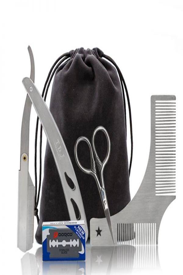 Beard Shaping Tool Set Silver