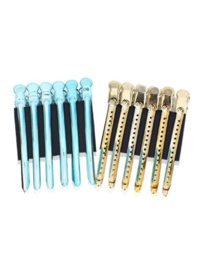 12-Piece Hairdressing Clip Set Multicolour