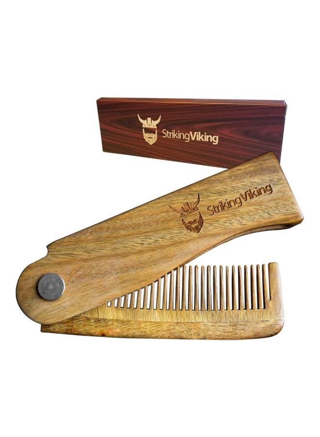 Folding Wooden Comb Brown