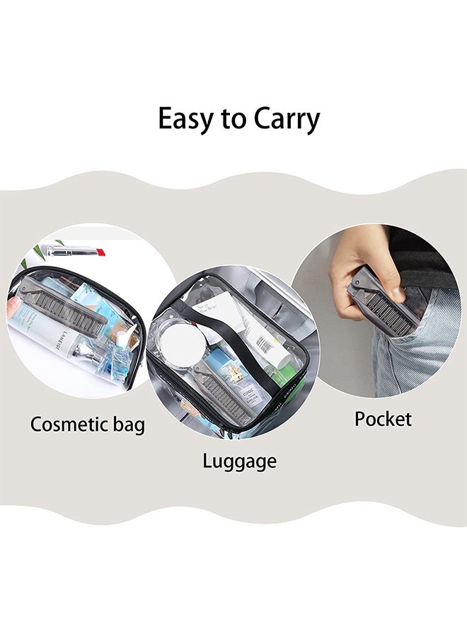 Portable Folding Double Headed Anti-Static Hair Comb Black