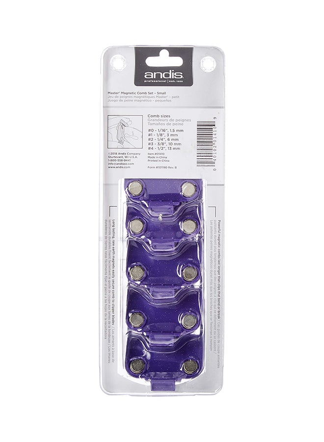 4-Piece Dual Magnet Comb Set Purple 3X5X6