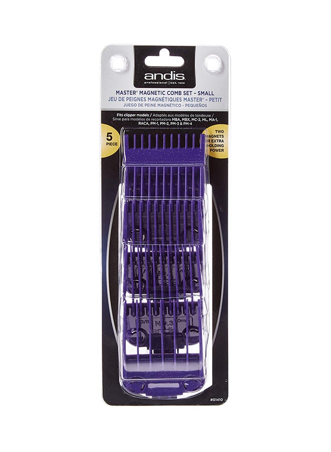 4-Piece Dual Magnet Comb Set Purple 3X5X6