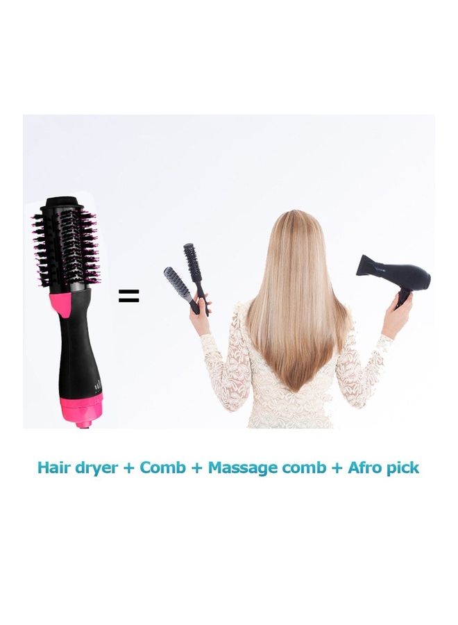 Hot Hair Brush Styler for Straightening Curling Electric Blower Black/Pink