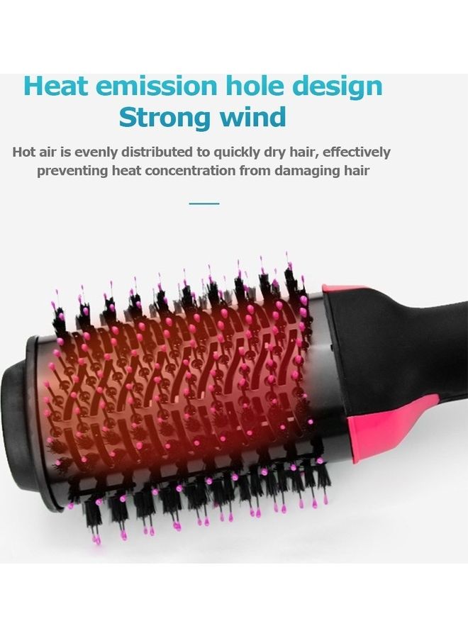 Hot Hair Brush Styler for Straightening Curling Electric Blower Black/Pink