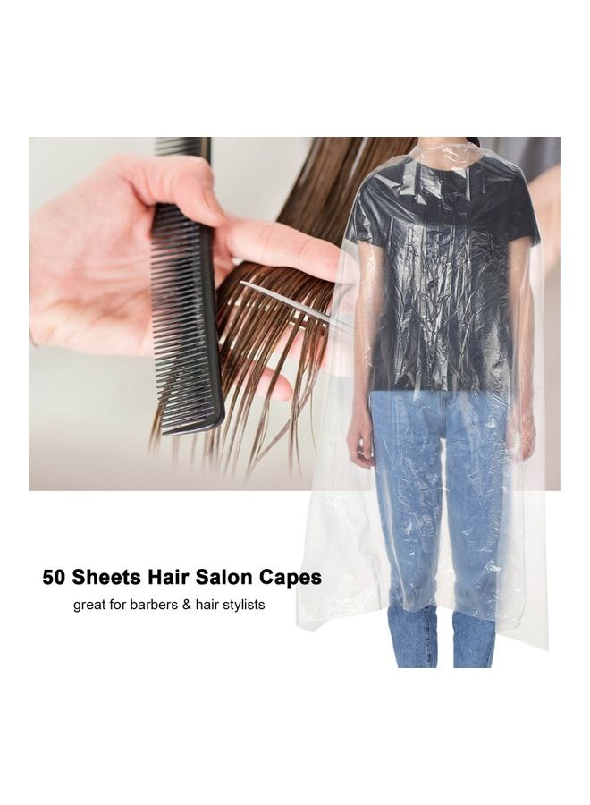 50-Piece Disposable Hair Salon Capes Clear