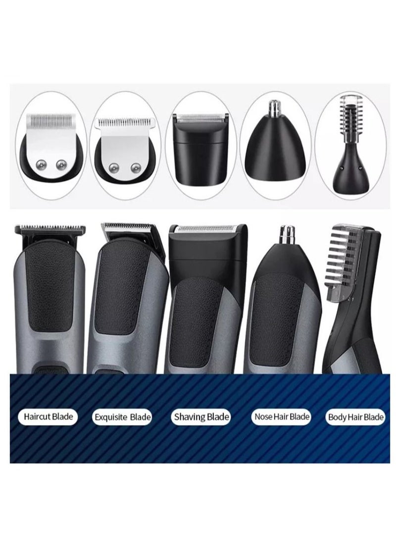 Rechargeable Multifunctional Electric Beard Trimmer for Men Professional, Hair Trimmer Beard Clippers Mustache Trimmer Body Nose Ear Face Trimmer Grooming Kit for Men