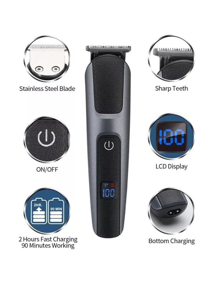 Rechargeable Multifunctional Electric Beard Trimmer for Men Professional, Hair Trimmer Beard Clippers Mustache Trimmer Body Nose Ear Face Trimmer Grooming Kit for Men