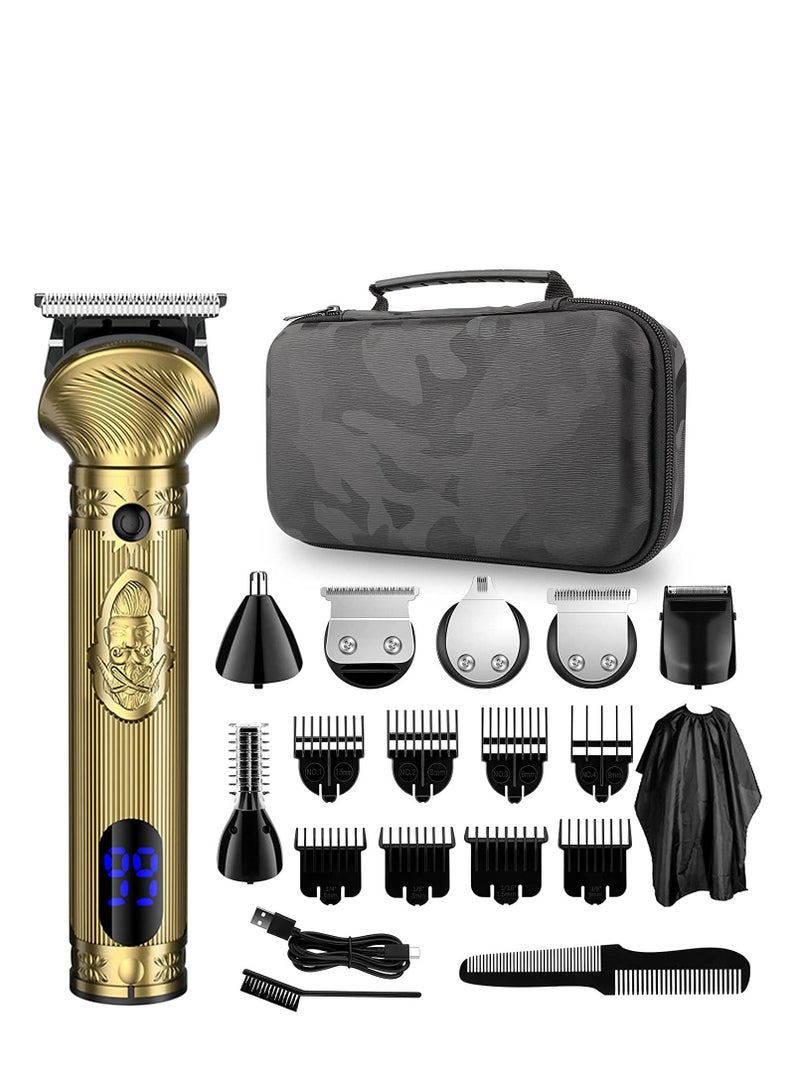 Men's Waterproof Electric Razor, Beard Trimmer and Hair Clipper Kit for Mustache, Body, Face, Nose Hair Cutting