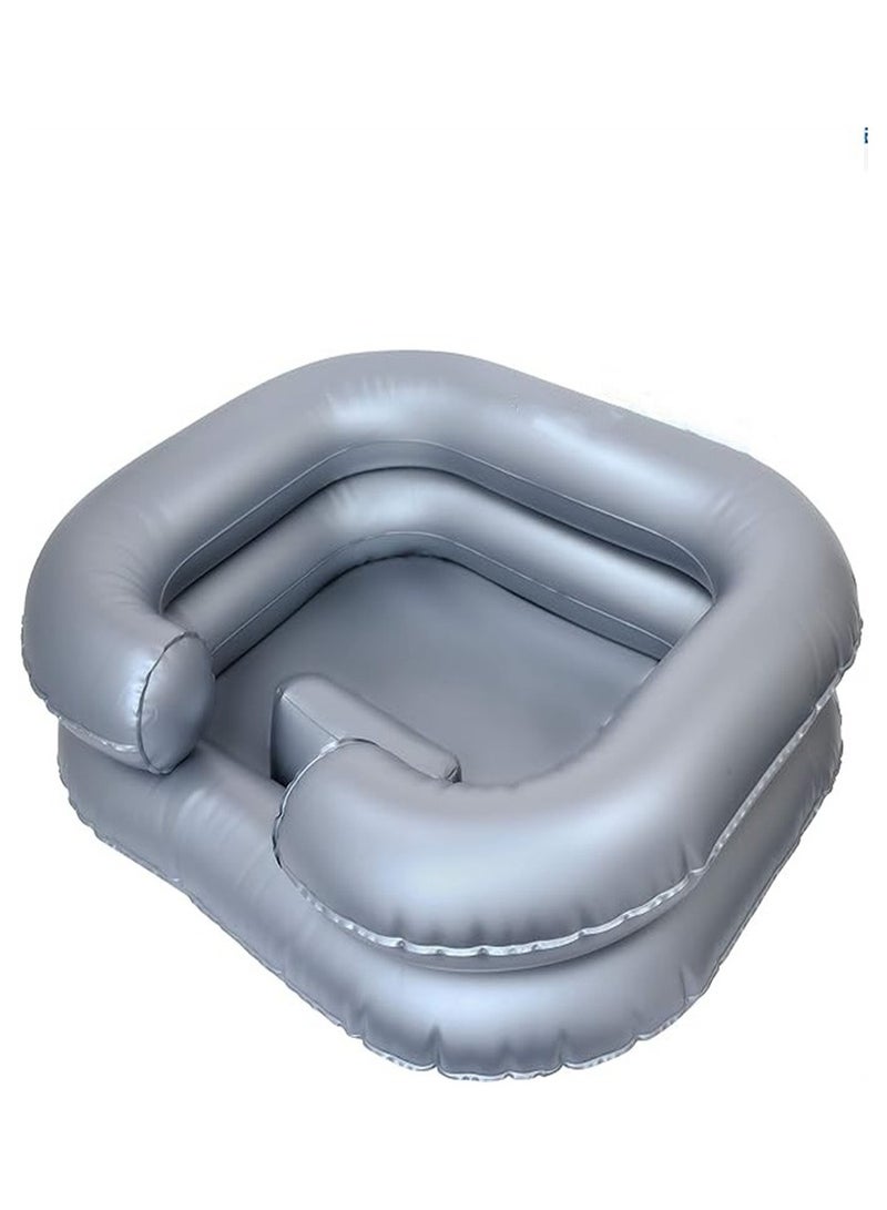 Inflatable shampoo basin with pillow, portable bathtub shampoo basin bowl, helpful for pregnant women, elderly people, disabled people, injured, injured and bedridden people