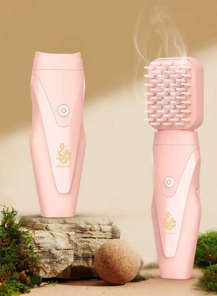 Electric Oud Bakhoor Incense Burner with Soft Comb USB Rechargeable Incense Mabkhara New Version 3.0 Pink Color