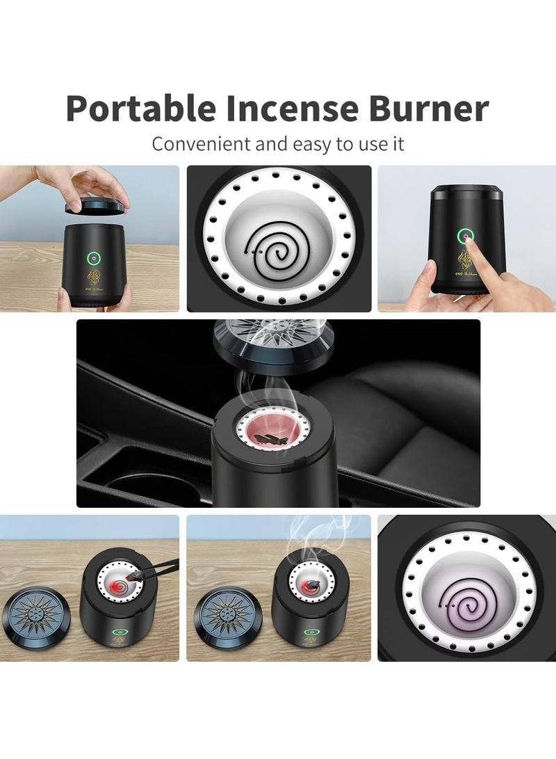 Portable Mini Electric Bukhoor Burner Stylish Portable Incense Burner USB Rechargeable Bakhoor burner Electric Arabic Mubkhara Device for Home Office and Car-BK18