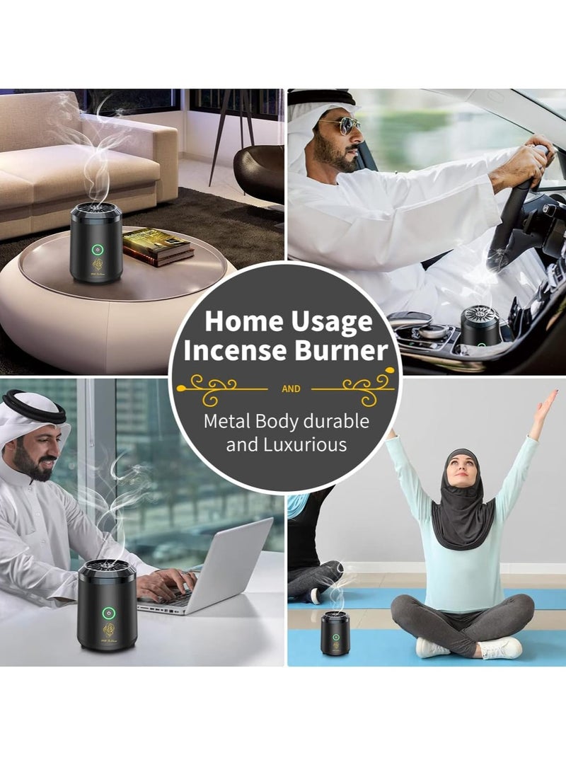 Portable Mini Electric Bukhoor Burner Stylish Portable Incense Burner USB Rechargeable Bakhoor burner Electric Arabic Mubkhara Device for Home Office and Car-BK18