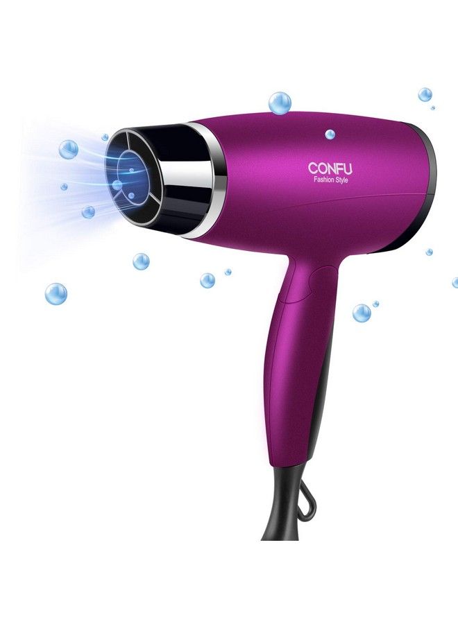 Hair Dryer 1600W Ceramic Tourmaline Travel Hair Dryer With Folding Handleconfu Lightweight