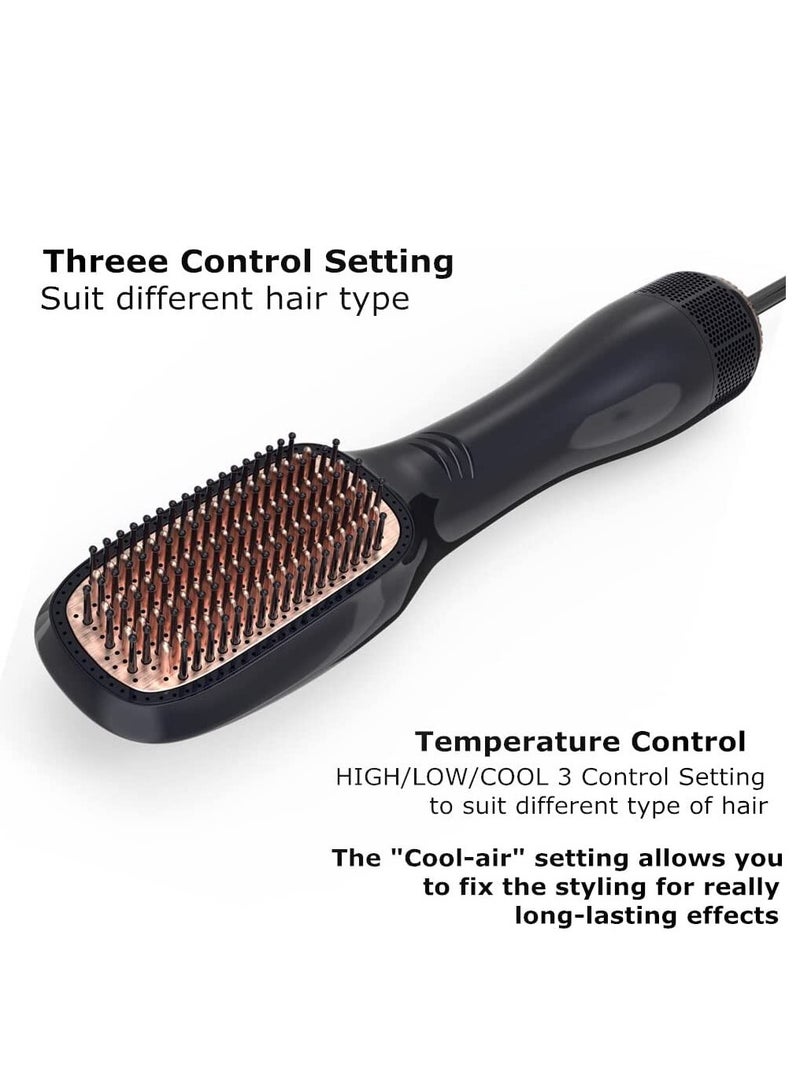 Hair Dryer and Styler Professional One Step Hot Air Brush Hair straightener Comb 1200W