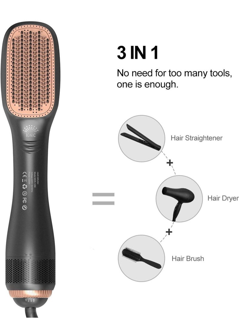 Hair Dryer and Styler Professional One Step Hot Air Brush Hair straightener Comb 1200W