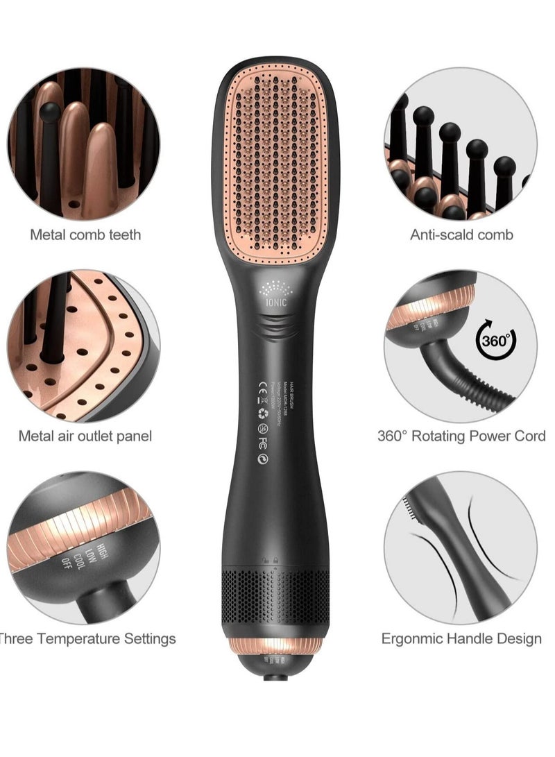 Hair Dryer and Styler Professional One Step Hot Air Brush Hair straightener Comb 1200W