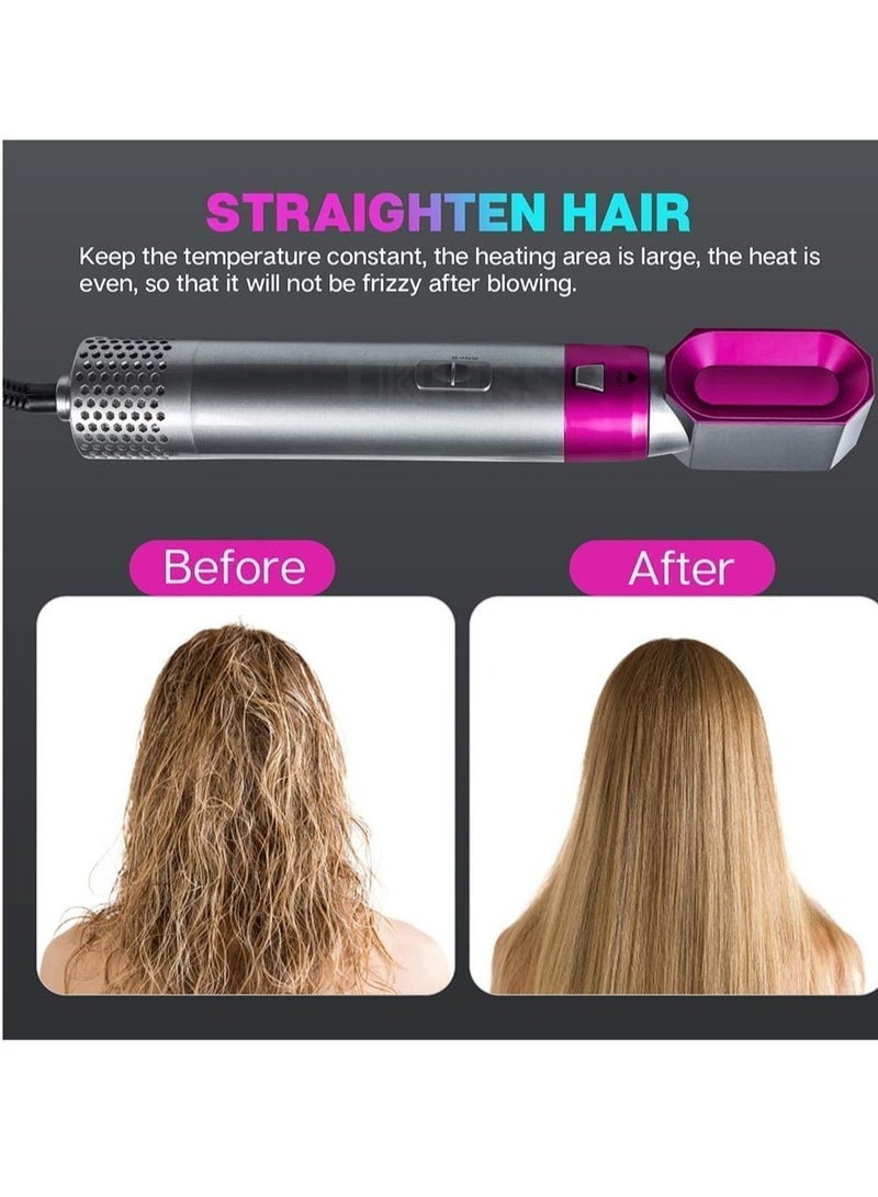 5 in 1 Hot Air Brush | Hair Dryer, Hair Styler, and Styler All-in-One with Interchangeable Attachments | for All Hair Types | Negative Ion Technology | Perfect for Travel