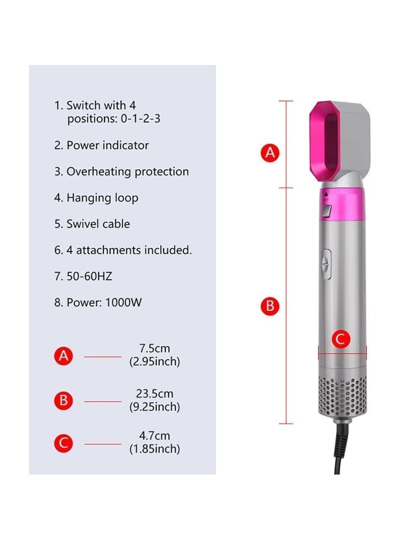 Styler 5 in 1 Hair Dryer Hot Air Brush Styler Negative ​Ion Hair Straightener Volumizer Hair Curler Hot Air Wrap Comb Brush