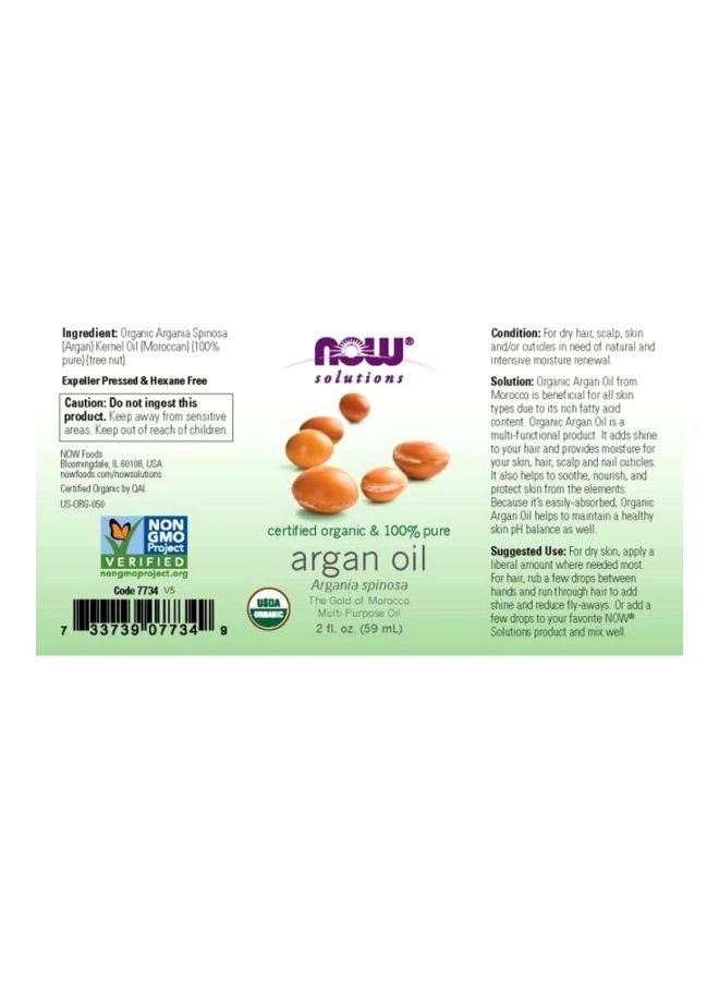 Organic Argan Oil 4 Fluid Ounces Clear 59ml