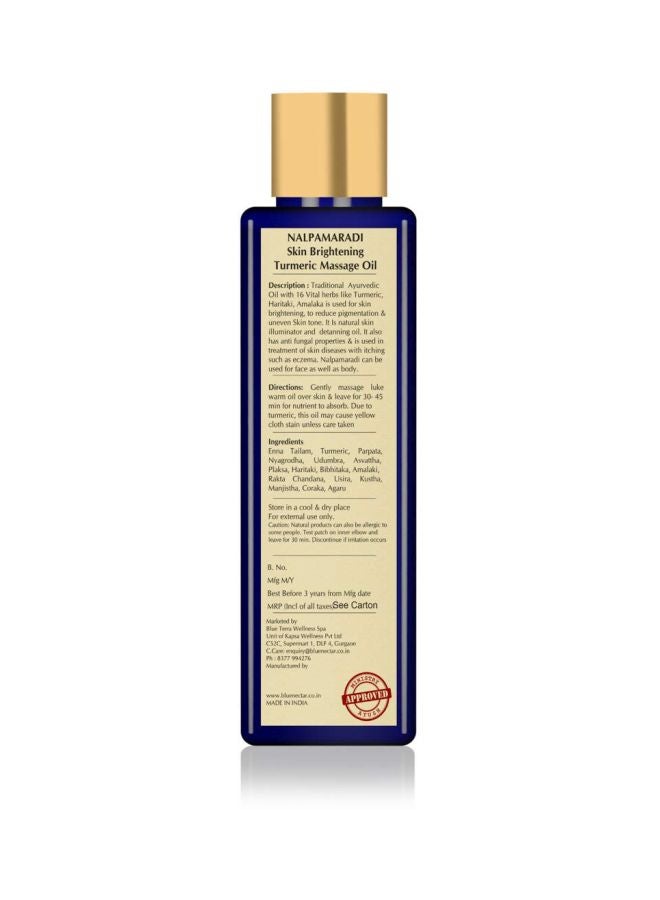 Nalpamaradi Skin Brightening Turmeric Massage Oil Blue 200ml