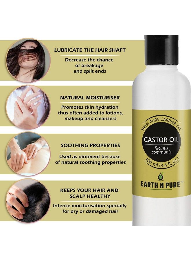 Essential Oil Gift Set Of Castor Oil (100 Ml) & Jojoba Oil (30 Ml) ; Hollistic Care Pack For Skin And Hair.