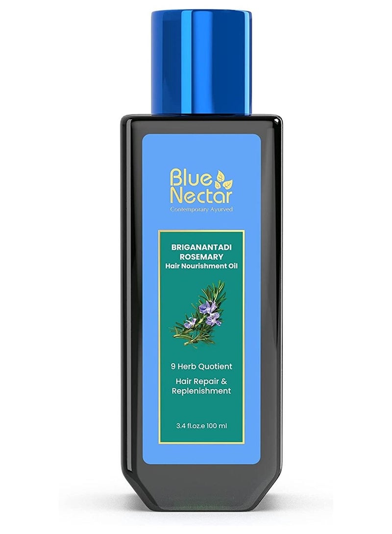 Blue Nectar Rosemary Hair Growth Oil with Bhringraj Hair Oil 100% Natural Ayurvedic Hair Oil with Amla Hair Oil 100ml