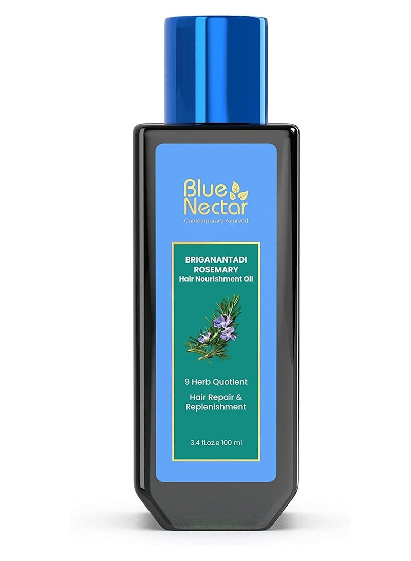 Blue Nectar Rosemary Hair Growth Oil with Bhringraj Hair Oil 100% Natural Ayurvedic Hair Oil with Amla Hair Oil 100ml