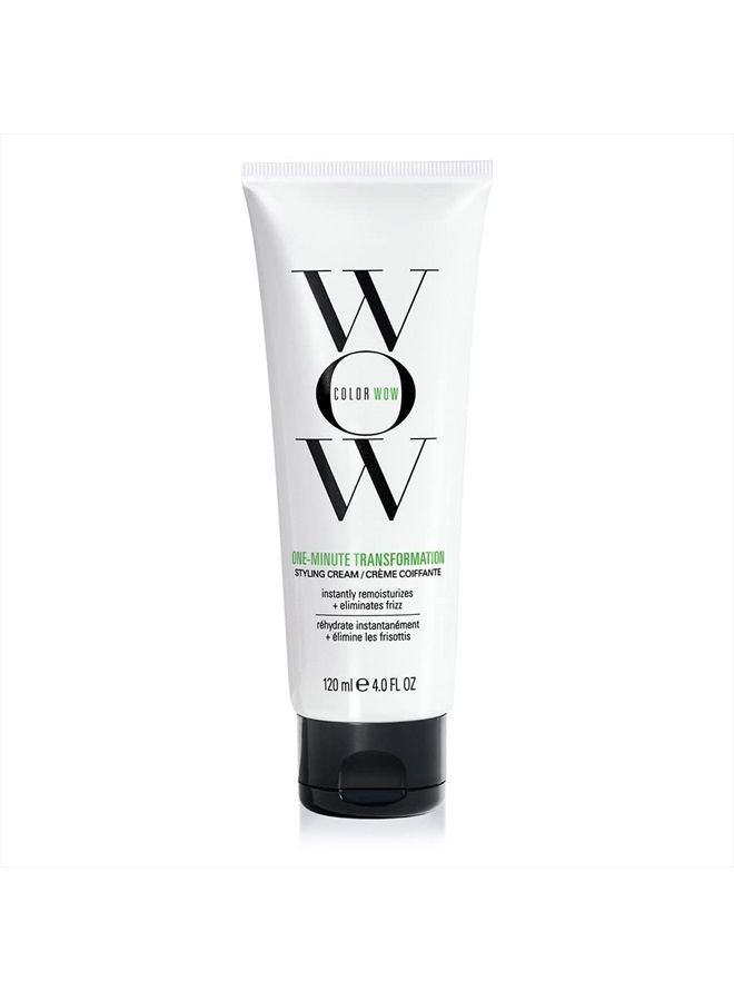 Color Wow One Minute Transformation – Instant frizz fix; Nourishing styling cream smooths, tames + defrizzes on the spot; Avocado oil + Omega 3's hydrate, repair for silkier, smoother texture