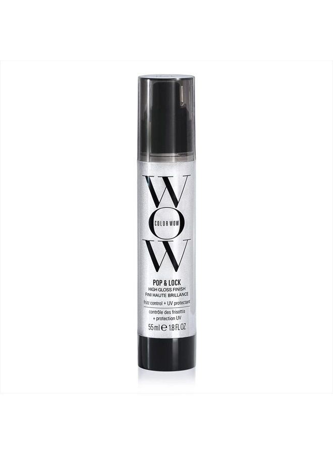 Color Wow Pop + Lock Frizz Control + Glossing Serum – Anti frizz serum with heat protection; Moisturizes; Prevents color fade; UV protection; Silkens and shines dull, dehydrated hair 1.8 Fl Oz